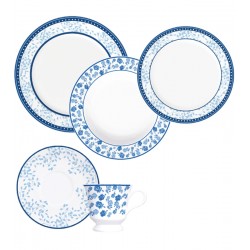 Jogo Para Jantar 30 Pecas Capri Secret Garden Azul